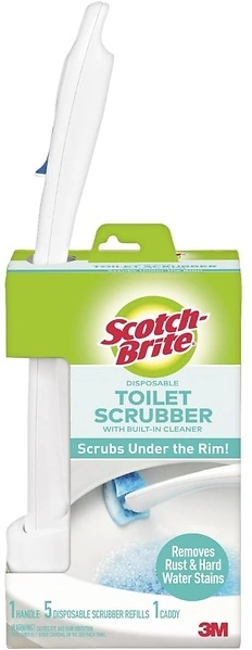 Scotch-Brite Disposable Toilet Scrubber Starter Kit, 1 Handle & 5 Refills