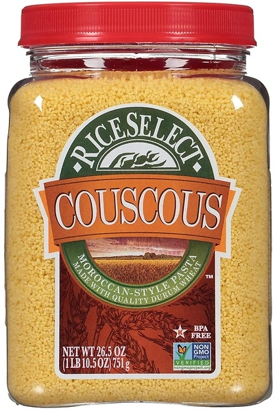 RiceSelect Moroccan-Style Wheat Couscous Pasta, Non-GMO, 26.5-Ounce Jar