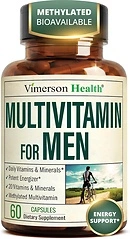 Methylated Multivitamin for Men, Bioavailable Vitamins & Minerals, 60 Caps