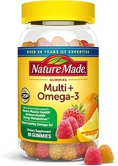 Nature Made Multivitamin + Omega-3 Gummies for Women and Men, 80 Count