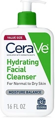 CeraVe Hydrating Facial Cleanser with Hyaluronic Acid, Ceramides, Glycerin - Dry Skin, 1 Ct