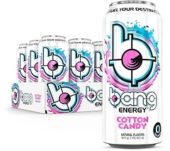 Bang Energy Cotton Candy, Sugar-Free Energy Drink, 16-Ounce