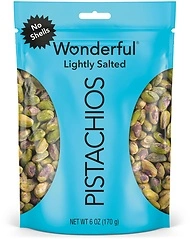 Wonderful Pistachios No Shells, Lightly Salted, 6 oz, Gluten-Free Protein Snacks