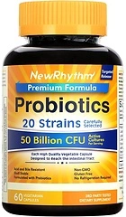 NewRhythm Probiotics 50 Billion CFU, 20 Strains, 60 Veggie Capsules