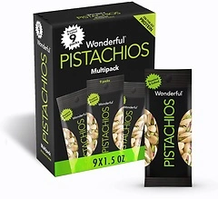 Wonderful Pistachios, Roasted & Salted, 1.5 Ounce (9-Pack), Protein Snacks