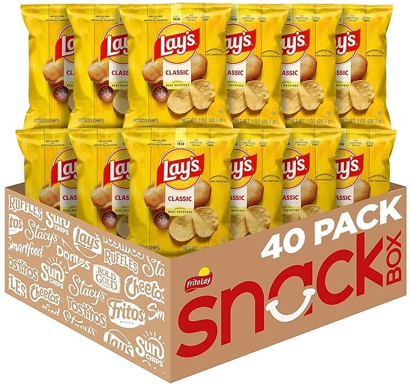 Lay's Potato Chips, Classic, 1 Ounce (Pack of 40)