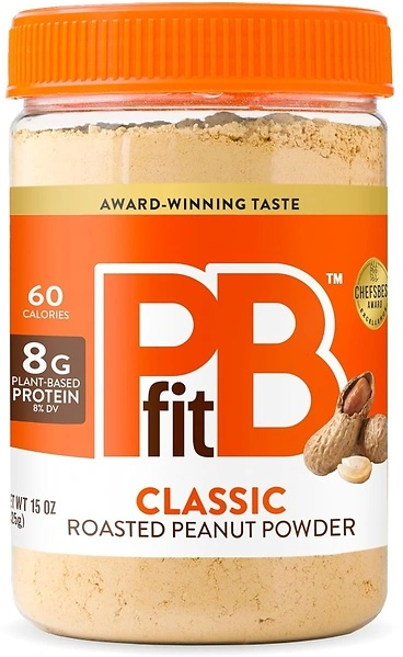 PBfit Classic Peanut Butter Powder, 15 oz, 8g Protein, 60 Calories, Gluten-Free