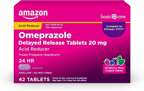 Amazon Deal on Amazon Basic Care Omeprazole Tablets 20 mg, Acid Reducer ...