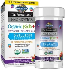 Garden of Life Probiotics Organic Kids+ Vitamin C & D Chewables, 30 Count