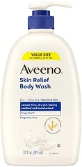 Aveeno Skin Relief Body Wash, Triple Oat Formula, Fragrance Free, 33 FL OZ