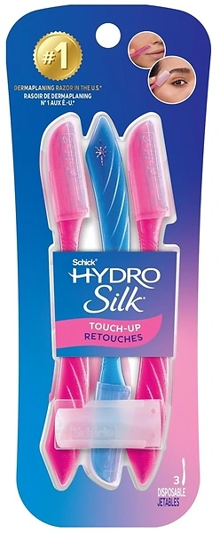 Schick Hydro Silk Touch-Up Dermaplaning Tool with Precision Cover, 3ct Razor