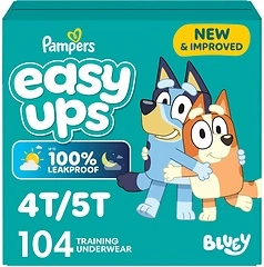 Pampers Easy Ups Boys & Girls Potty Training Pants, Size 4T-5T, 104 Count