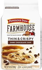 Pepperidge Farm Farmhouse Thin and Crispy Dark Chocolate Chip Cookies, 6.9 OZ