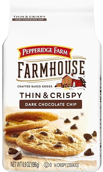 Pepperidge Farm Farmhouse Thin and Crispy Dark Chocolate Chip Cookies, 6.9 OZ