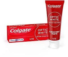 Colgate Optic White Whitening Toothpaste, Clean Mint, Fluoride, 4.2 Oz