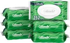 Cottonelle GentlePlus Wet Wipes, Aloe & Vitamin E, 42 Wipes/Pack, 6 Packs (252 Total)