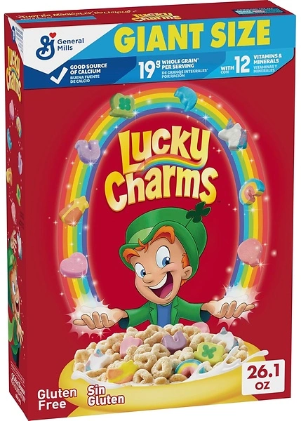 Lucky Charms Gluten-Free Cereal with Marshmallows, Whole Grain, Giant Size, 26.1 oz