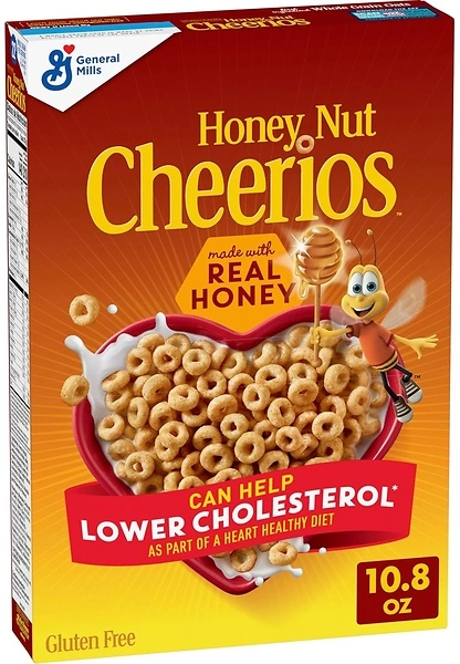 Honey Nut Cheerios Cereal, Happy Heart Shapes, Whole Grain Oats, 10.8 oz