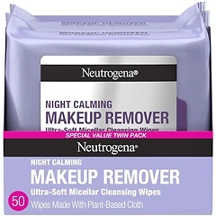 Neutrogena Makeup Remover Night Calming Cleansing Towelettes, 25 ct, Twin Pack