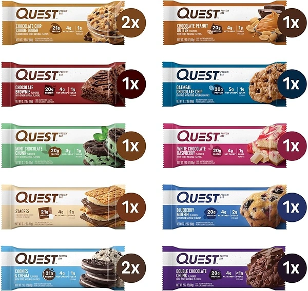 Quest Nutrition Protein Bars, Ultimate Variety Pack, High Protein, Low Carb, 12 Count