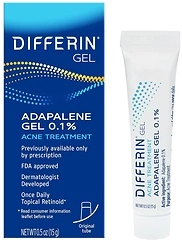 Differin Acne Treatment Gel, 30 Day Supply, 0.1 Adapalene, 15g Tube
