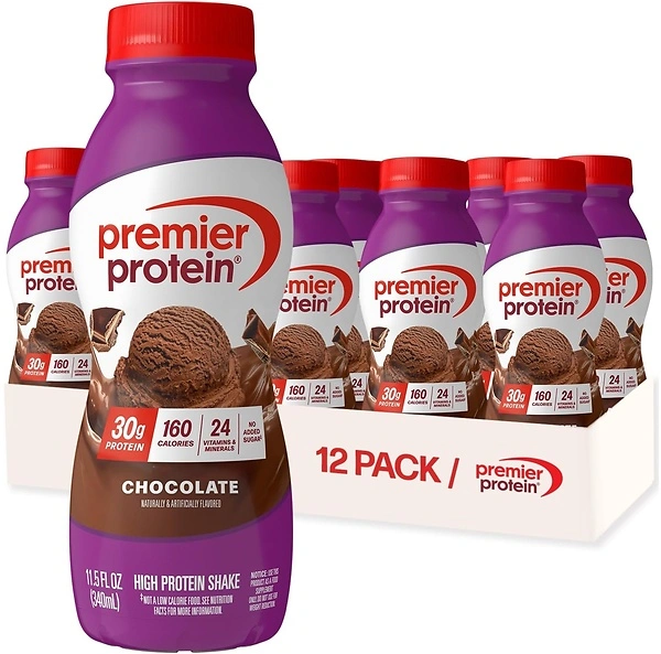 Premier Protein Shake, Chocolate, 30g Protein, Pack of 12, 11.5 fl oz