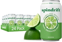 Spindrift Sparkling Water, Lime Flavored, 12 Fl Oz Cans, Pack of 24