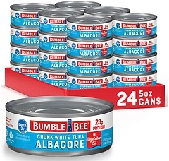 Bumble Bee Chunk White Albacore Tuna in Oil, 5 oz Can, Pack of 24 - 23g Protein