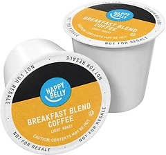 Happy Belly Light Roast Coffee Pods, Breakfast Blend, 100 Count