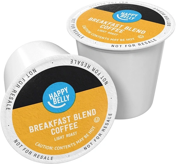 Happy Belly Light Roast Coffee Pods, Breakfast Blend, 100 Count