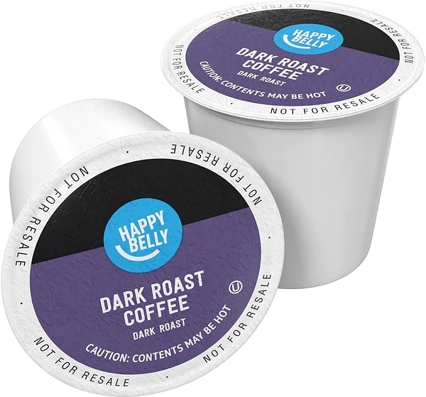 Amazon Brand - Happy Belly Dark Roast Coffee Pods, 24 Count, Compatible with Keurig