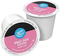 Happy Belly Medium Roast Coffee Pods, Donut Style, 100 Count