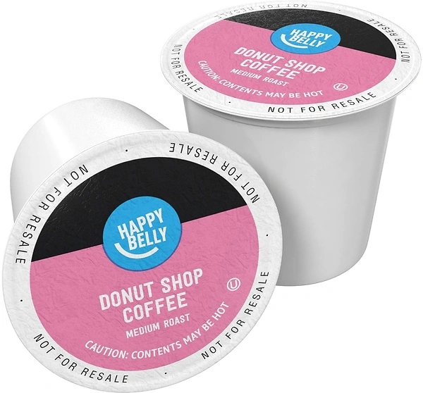 Happy Belly Medium Roast Coffee Pods, Donut Style, 100 Count