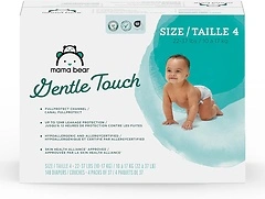 Mama Bear Gentle Touch Diapers, Hypoallergenic, Size 4, 148 Count (4 Packs)