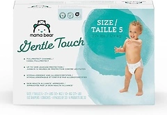 Mama Bear Gentle Touch Diapers, Hypoallergenic, Size 5, 132 Count (4 packs of 33)