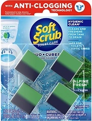 Soft Scrub in-Tank Toilet Cleaner Duo-Cubes, Alpine Fresh, 4Count