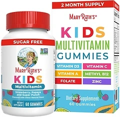 MaryRuth Organics Sugar Free Kids Multivitamin Gummies, 60 Count, Ages 2+
