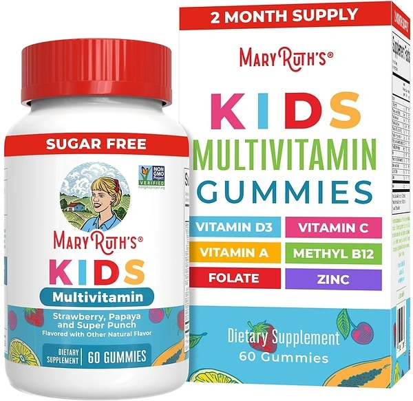 MaryRuth Organics Sugar Free Kids Multivitamin Gummies, 60 Count, Ages 2+