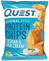 Quest Nutrition Protein Chips, Cheddar & Sour Cream, 19g Protein, 12 Pack