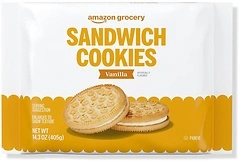 Amazon Grocery Vanilla Sandwich Cookies, 14.3 Oz