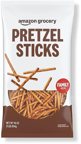 Amazon Brand - Happy Belly Lightly-Salted Pretzel Sticks, 16 ounce
