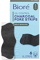 Biore Men's Charcoal Deep Cleansing Pore Strips, Blackhead Remover, 6 Count