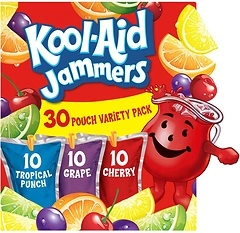 Kool-Aid Jammers Variety Pack, Tropical Punch, 30 ct, 6 fl oz Pouches