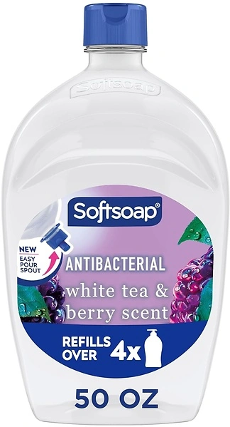 Softsoap Antibacterial Hand Soap Refill, White Tea & Berry, 50 Oz