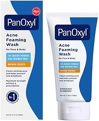 PanOxyl Acne Foaming Wash Benzoyl Peroxide 10 Maximum Strength Antimicrobial, 5.5 Oz