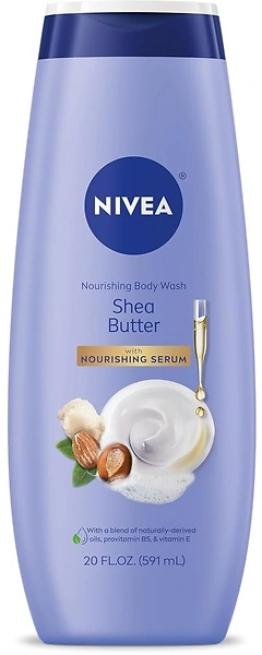 NIVEA Shea Butter Nourishing Body Wash, Moisturizing Serum, 20 Oz Bottle