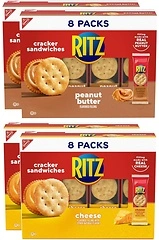 RITZ Peanut Butter & Cheese Sandwich Cracker Variety Pack, 32 Snack Packs