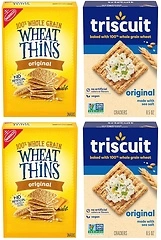 Triscuit Original Whole Grain Wheat Crackers and Wheat Thins Variety Pack, 4 Boxes