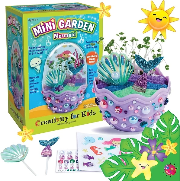 Creativity for Kids Mini Garden: Mermaid Terrarium Kit, Gifts for Girls