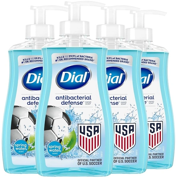 Dial Antibacterial Liquid Hand Soap, Spring Water, 11 fl oz (Pack of 4)